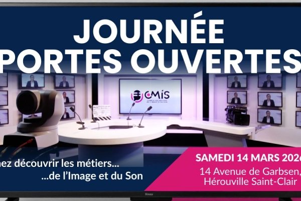 Le 𝗖𝗠𝗜𝗦 – 𝗖𝗮𝗺𝗽𝘂𝘀 𝗱𝗲𝘀 𝗠𝗲́𝘁𝗶𝗲𝗿𝘀 𝗱𝗲 𝗹’𝗜𝗺𝗮𝗴𝗲 𝗲𝘁 𝗱𝘂 𝗦𝗼𝗻 ouvre ses portes 𝗹𝗲 𝗦𝗮𝗺𝗲𝗱𝗶 𝟭𝟰 𝗠𝗮𝗿𝘀 𝟮𝟬𝟮𝟲. Cette journée est une immersion concrète au cœur des 𝗺𝗲́𝘁𝗶𝗲𝗿𝘀 𝗱𝗲 𝗹𝗮 𝘁𝗲́𝗹𝗲́𝘃𝗶𝘀𝗶𝗼𝗻, 𝗱𝗲 𝗹𝗮 𝗿𝗮𝗱𝗶𝗼 𝗲𝘁 𝗱𝗲 𝗹’𝗮𝘂𝗱𝗶𝗼𝘃𝗶𝘀𝘂𝗲𝗹, dans un environnement professionnel, équipé et en